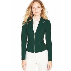 [White House Black Market] Green Moto Zip Jacket